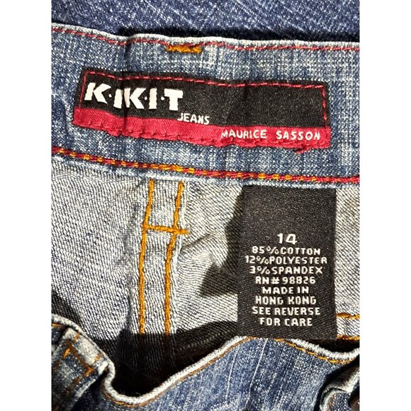 Y2K KIKIT Jeans Womens Size 14 Boot Cut Stretch Blue Denim Maurice Sasson - Picture 3 of 10